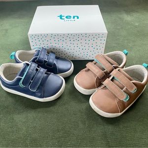 Bundle of 2 - Ten Little Everyday Classic Shoes - Navy, Brown - Toddler 7